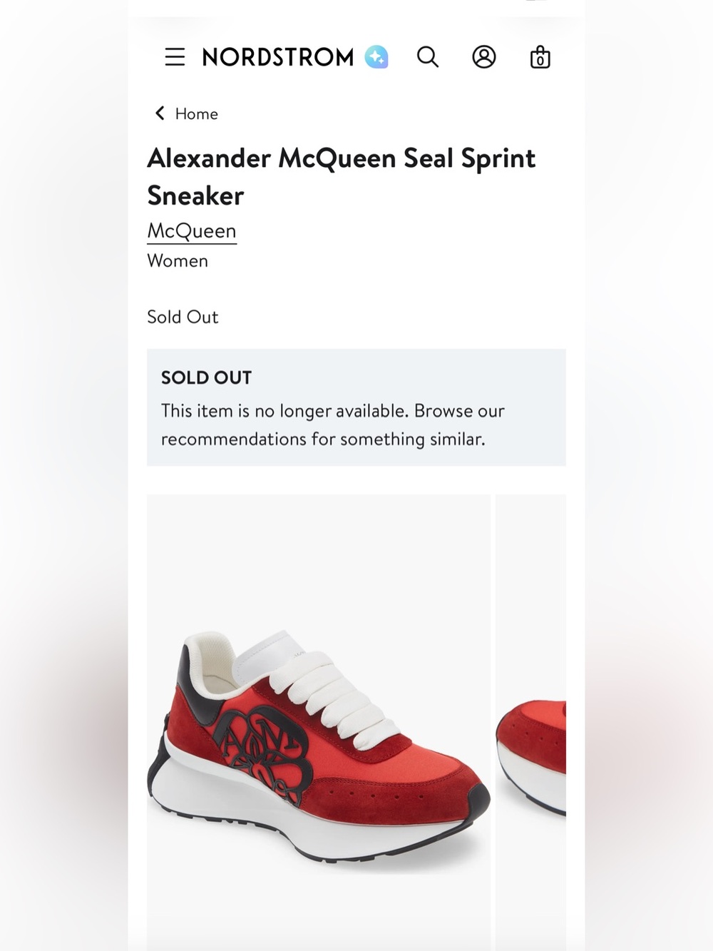 Alexander McQueen Lust Red and White Seal Sprint Sneaker